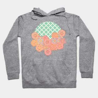 Floral Doodle on Mint Moroccan Lattice Hoodie